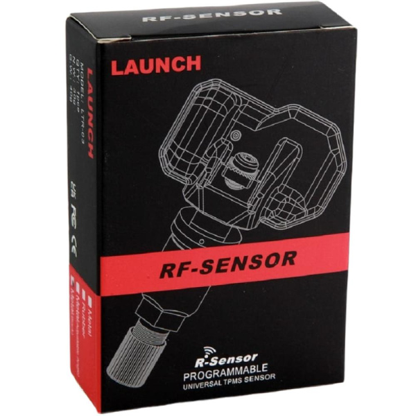 Датчик TPMS Launch LTR-03, 433МГц + 315МГц, зажимной, программ., универсальный, металл., черный Датчик TPMS Launch LTR-03, 433МГц + 315МГц, зажимной, программ., универсальный, металл., черный