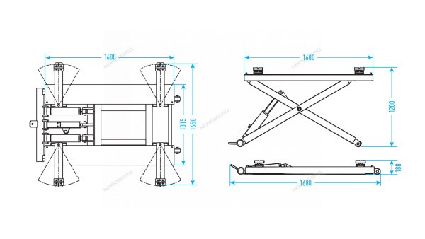 Подъемник ножничный мобильный, 3 т, N630-3 Подъемник ножничный мобильный, 3 т, N630-3