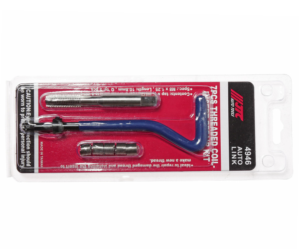 Набор инструментов для восстановления резьбы (вставки М8х1.25мм L=10.8мм, 5шт) 7 предметов JTC Набор инструментов для восстановления резьбы (вставки М8х1.25мм L=10.8мм, 5шт) 7 предметов JTC